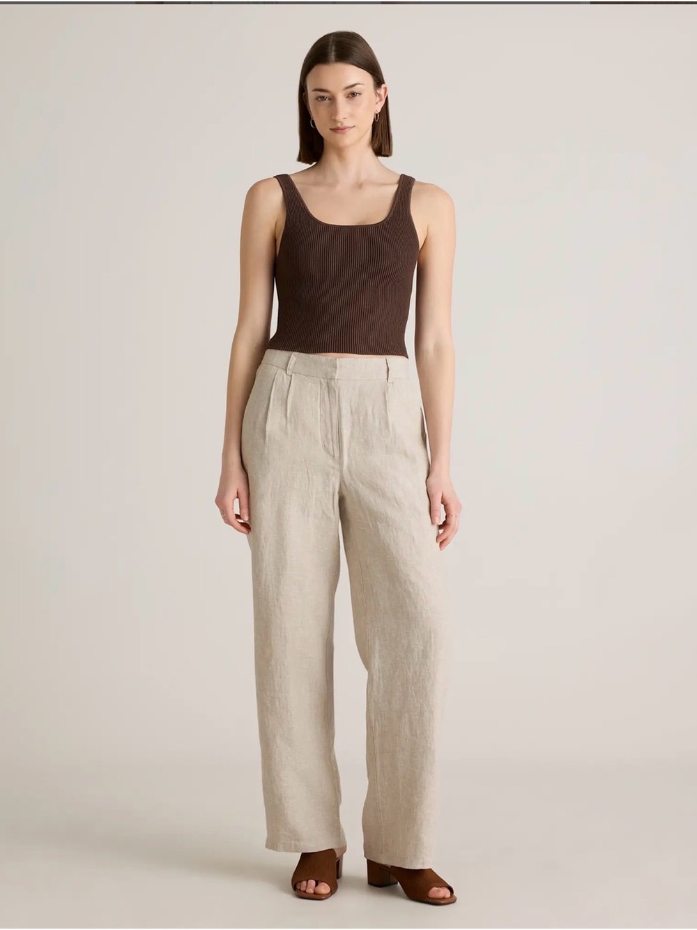 100% European Linen Pleated Trouser - Picture 2 of 9